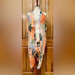 Tropical Beach Cover-Up/Tasseled Festival Wrap, Lightweight and Flowy, Wing-Like